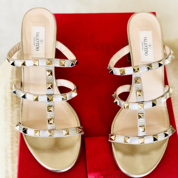 Valentino Shoes - Valentino Garavani Rockstud Caged Metallic Leather